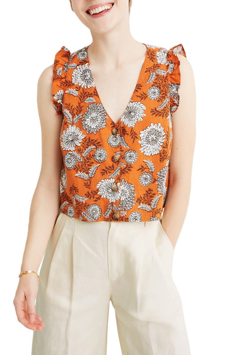 Madewell Camilla Rust Floral Tank, Main, color,