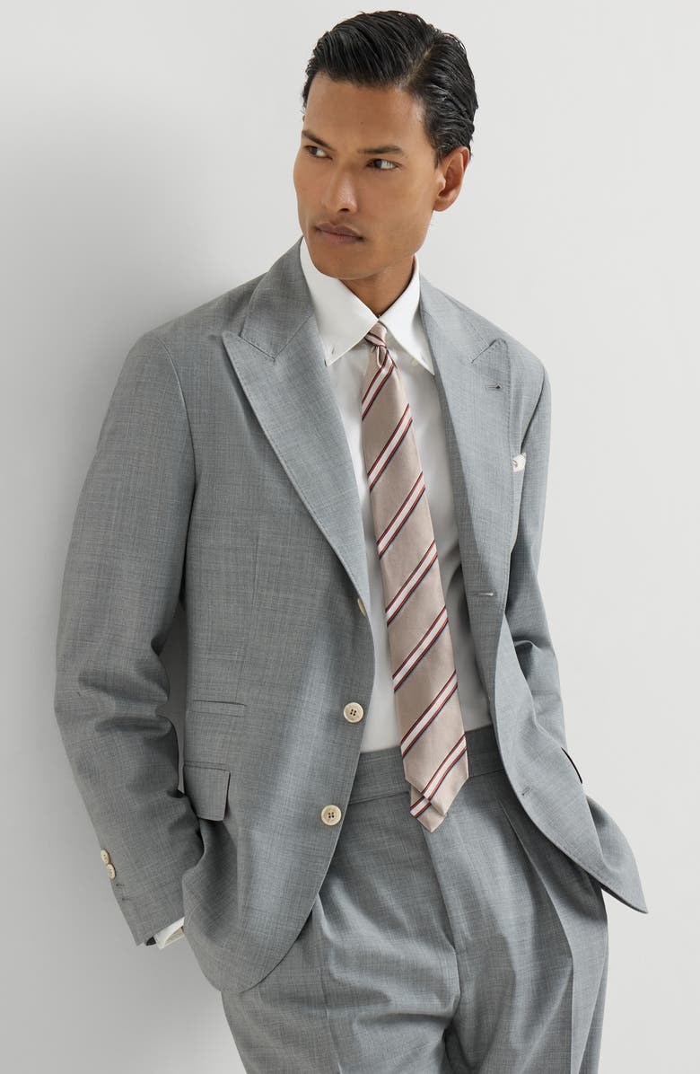 Brunello Cucinelli Virgin wool blazer, Alternate, color, Grey