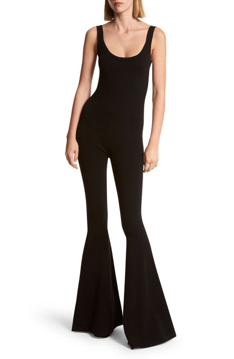 Flare Leg Cashmere Blend Jumpsuit