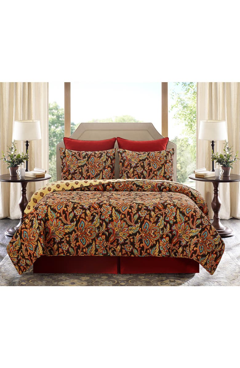 C&F Home Dorothy Quilt Set All Seasons Bedroom Bedding Machine Washable Reversible Coverlet Décor Decoration, Alternate, color, Red