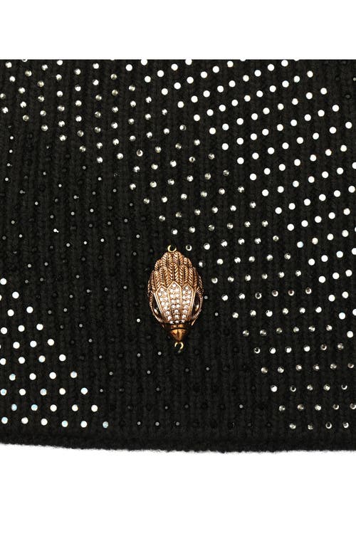 Kurt Geiger London Crystal Wave Monochrome Beanie In Brown