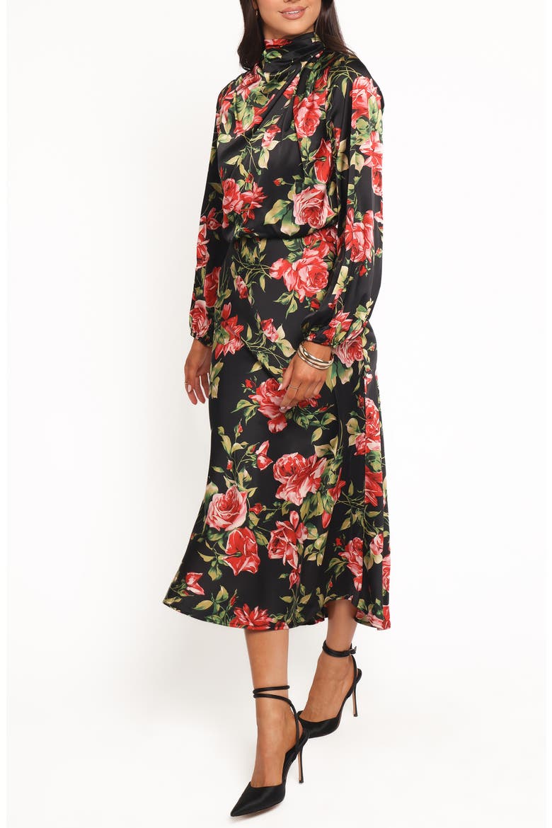 Perrie Floral Long Sleeve Dress, Alternate, color, BLACK FLORAL