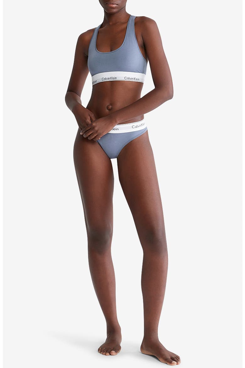 Modern Cotton Collection Unlined Cotton Blend Bralette, Alternate, color, PB4 FLINT STONE