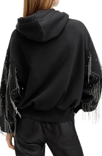 Lennon Tassel Embellished Sleeve Hoodie