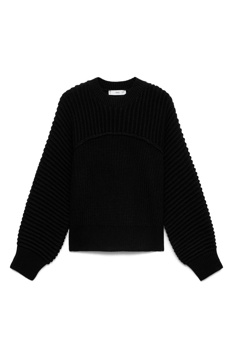 MANGO Rib Crewneck Sweater, Main, color, 