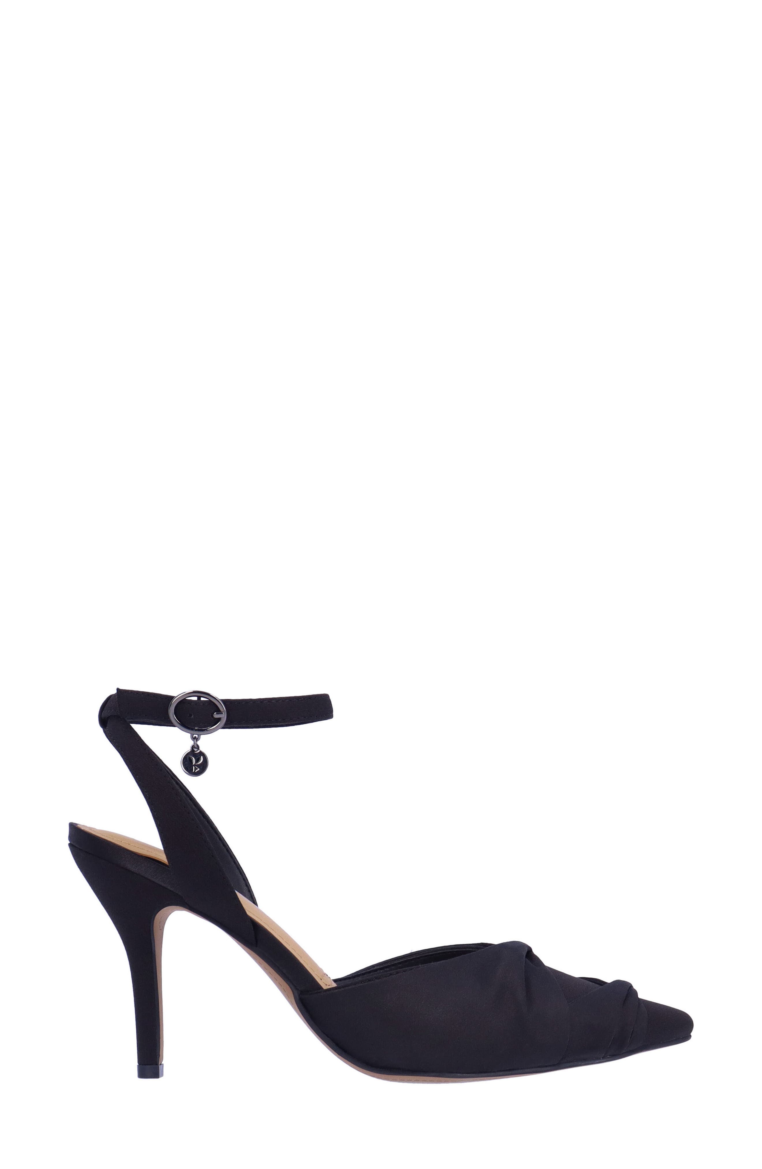 J. Reneé Leander Ankle Strap Pointed Toe Pump, Alternate, color, Black