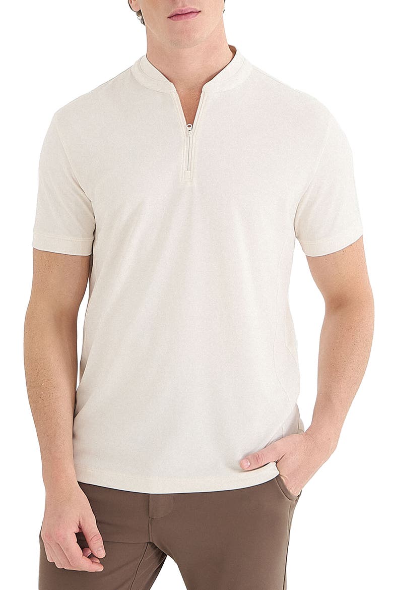 Pima Cotton Tech Piquet High Neck Polo, Main, color, Off White
