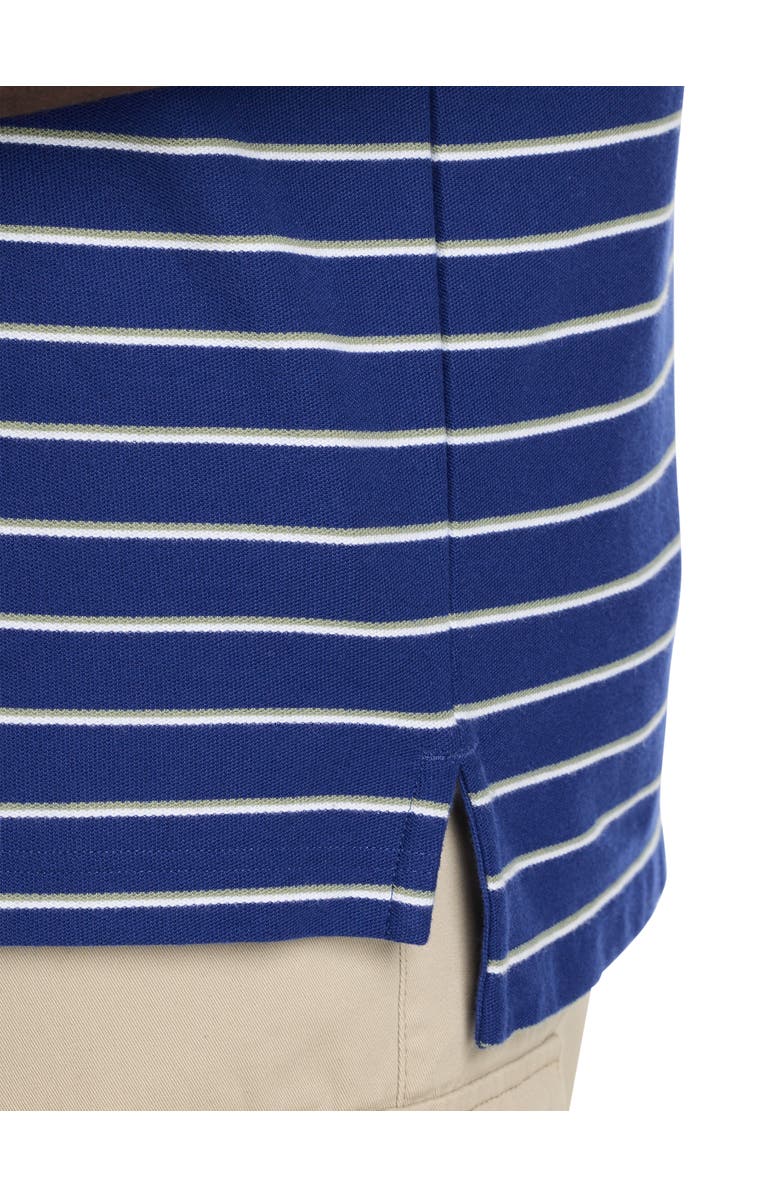Harbor Bay by DXL Tri-Color Striped Polo Shirt, Alternate, color, Blue Multi