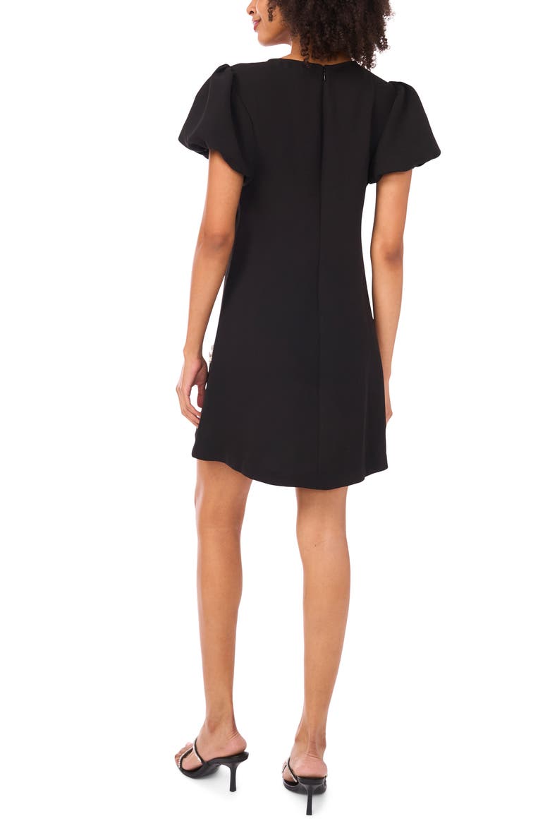 Embellished Puff Sleeve Sheath Dress, Alternate, color, RICH BLACK