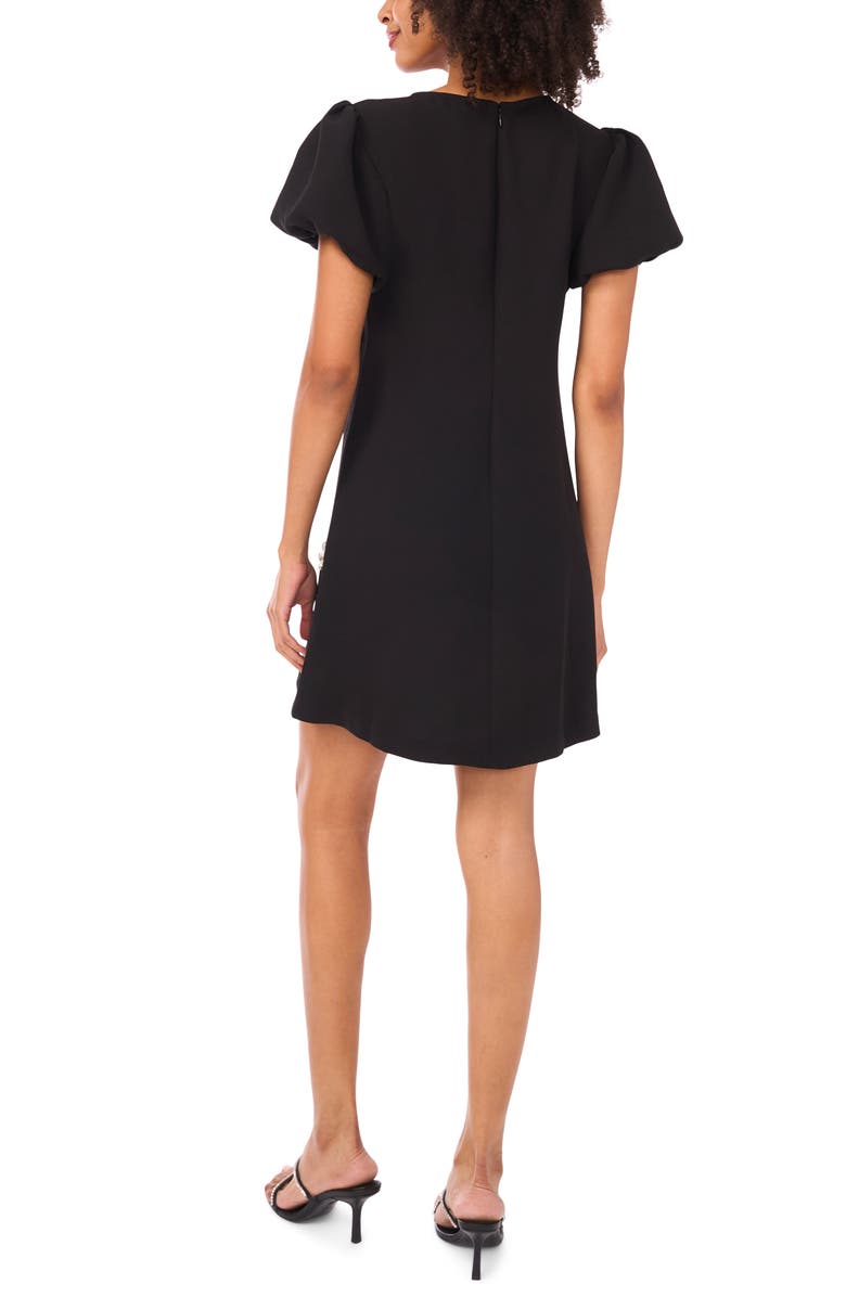 CeCe Embellished Puff Sleeve Sheath Dress, Alternate, color, Rich Black