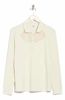 Mesh Yoke Performance Long Sleeve Polo