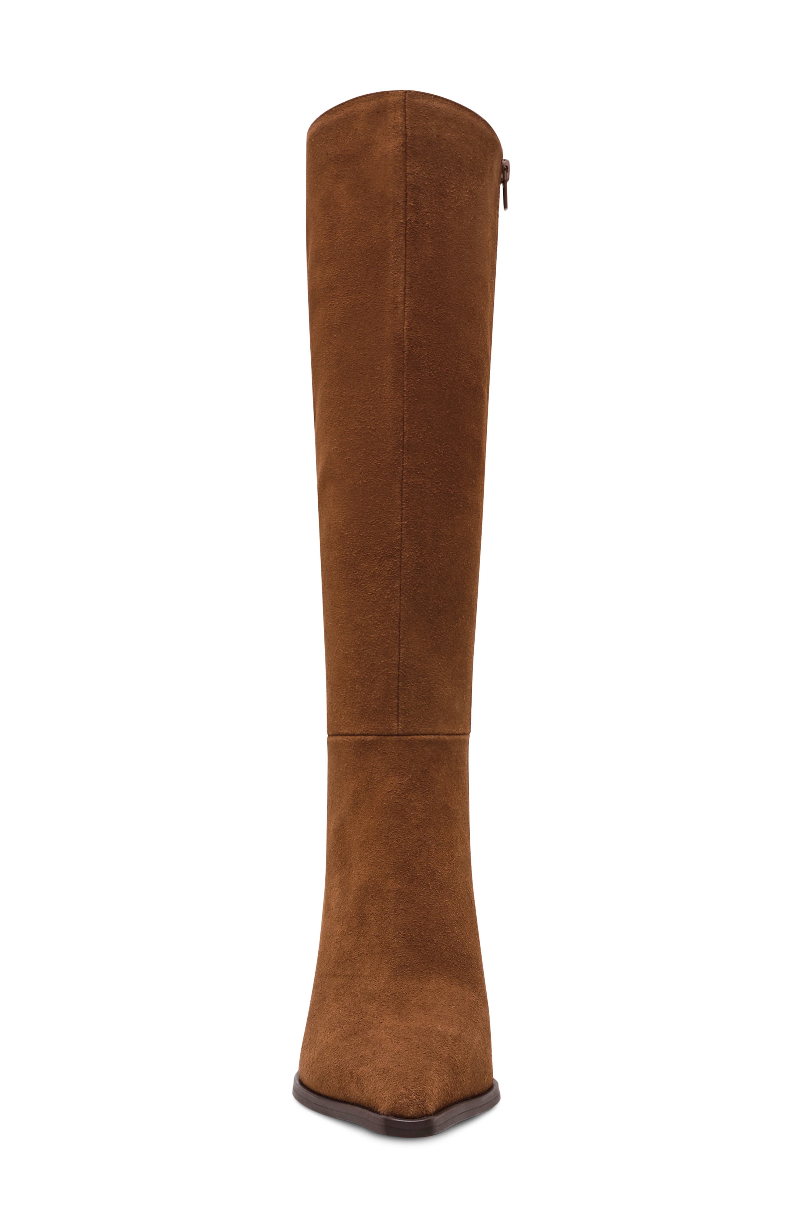 Steve Madden Lingo Pointed Toe Knee High Boot, Alternate, color, Chestnut Suede