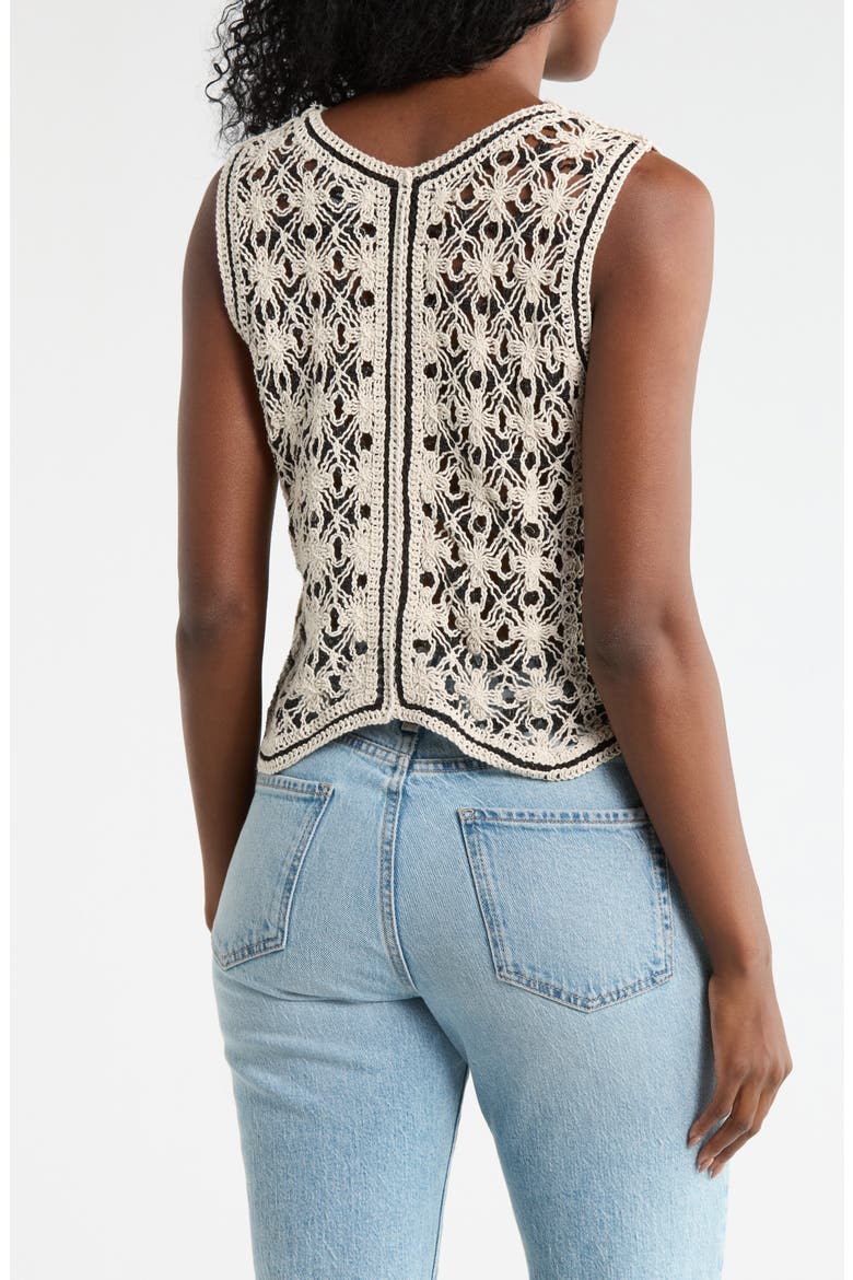 Two-Tone Crochet Tank, Alternate, color, NATURAL