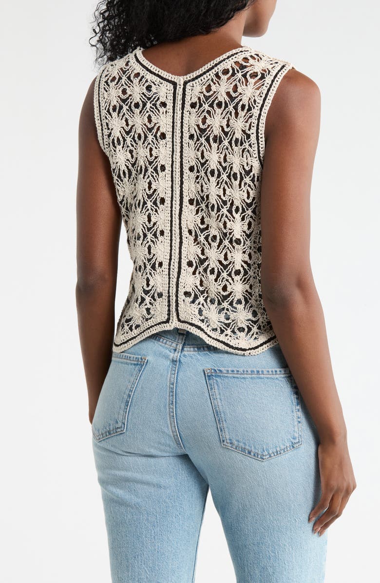 Forgotten Grace Two-Tone Crochet Tank, Alternate, color, Natural