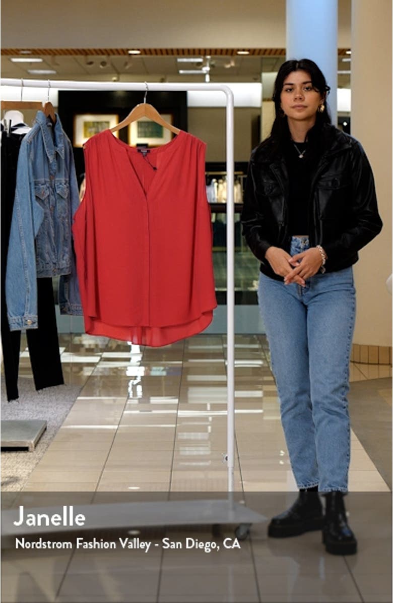 Print Sleeveless Pleat Back Top, sales video thumbnail