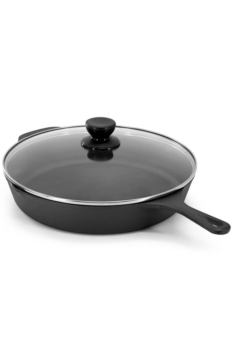 12 Inch Pre-Seasoned Cast Iron Skillet, Alternate, color, Black