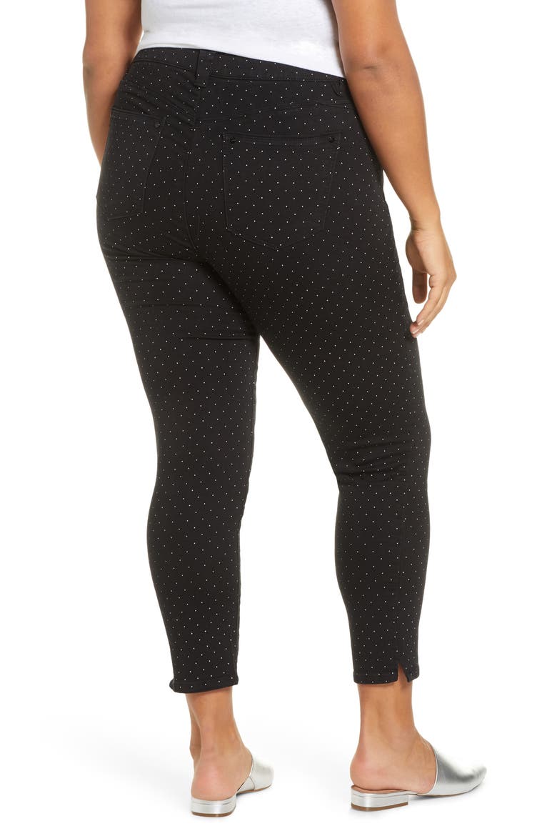 Ab-Solution Micro Dot Ankle Jeans (Nordstrom Exclusive), Alternate, color, BLACK