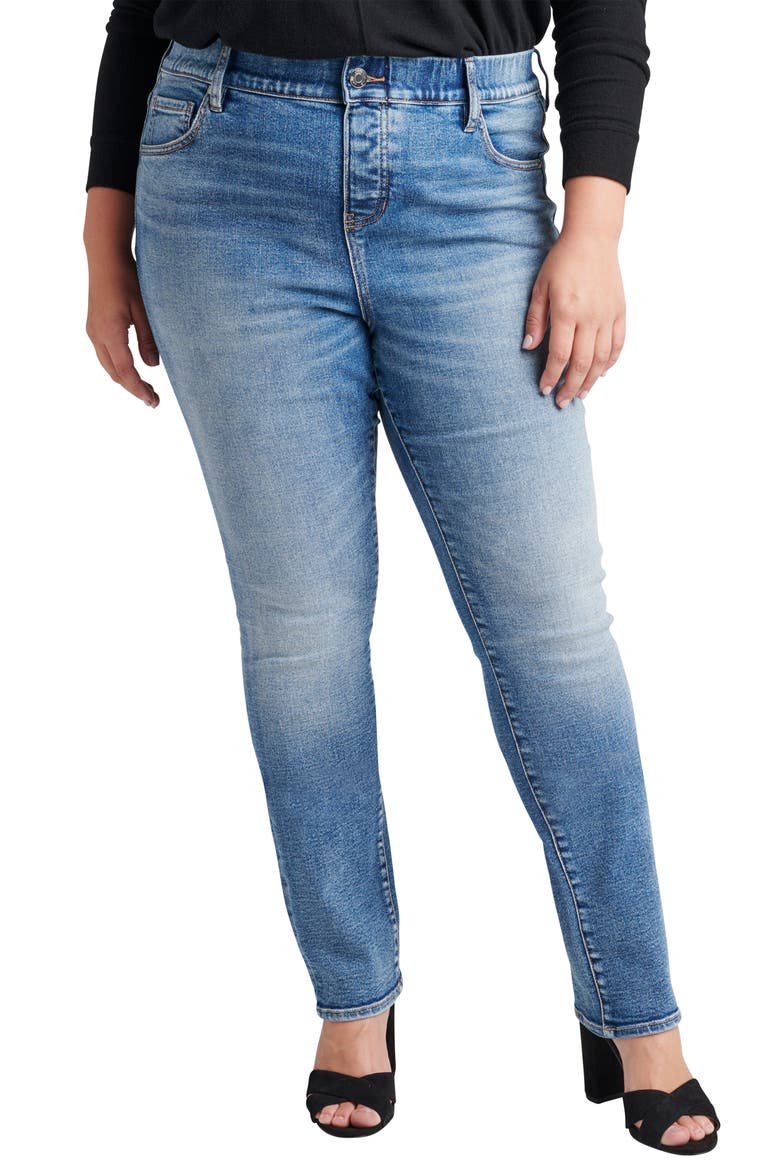 Jeans Valentina Pull On Straight Leg Jeans, Main, color, PHOENIX BLUE