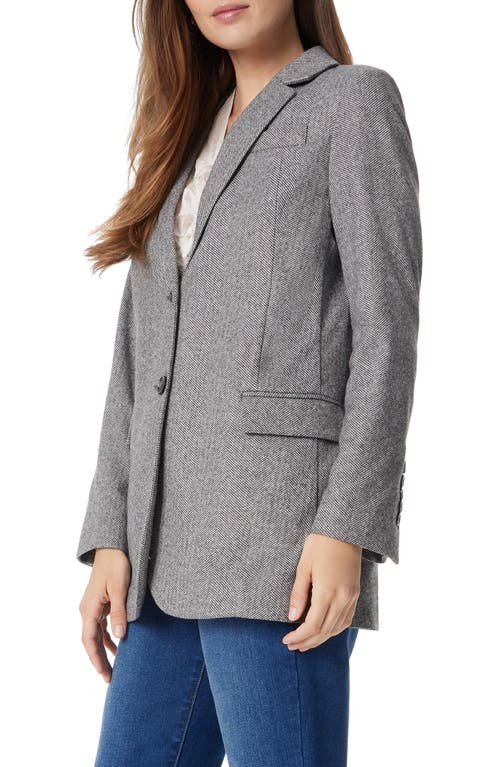 Sam Edelman Fallon Slim Herringbone Blazer In Black