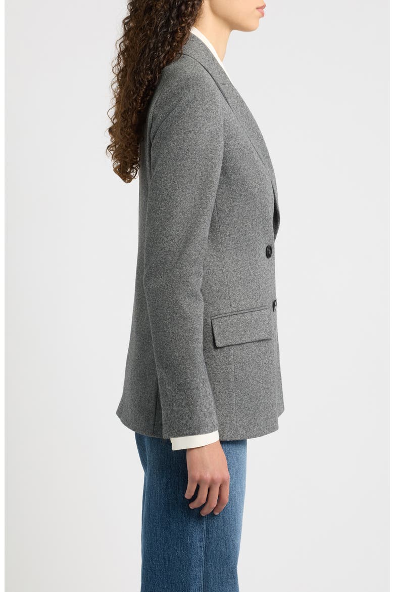 Structured Double Breasted Blazer, Alternate, color, BLACK