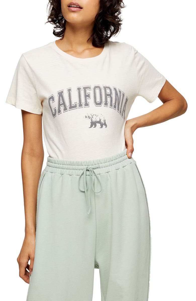 Topshop California Bear Graphic Tee, Main, color,