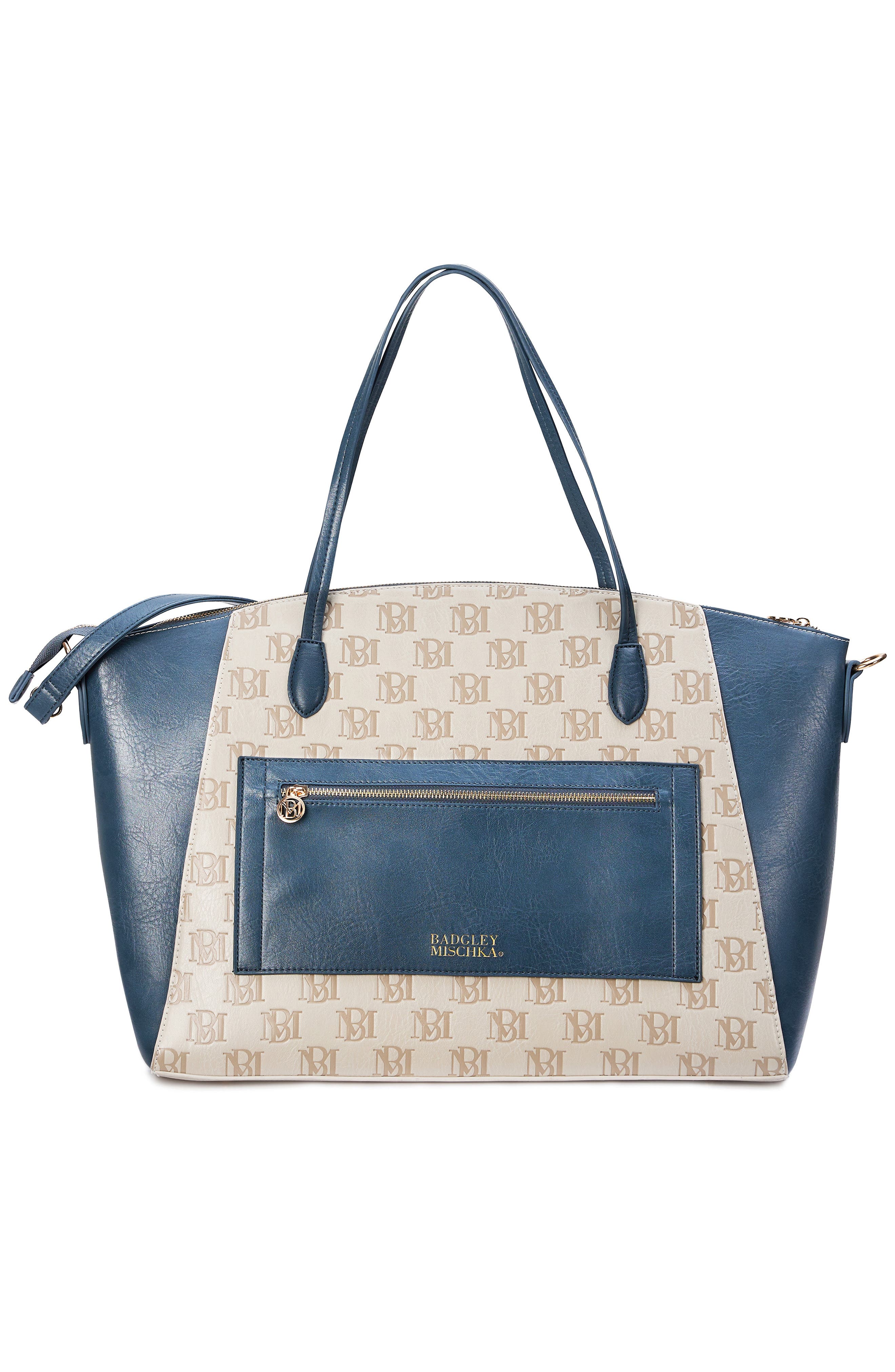 Caroline Vegan Leather Weekender Duffel Bag, Alternate, color, Champagne-Navy