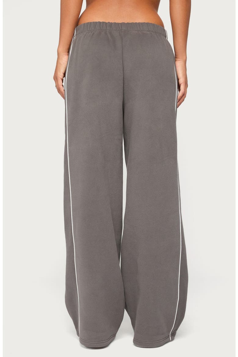 Autumn Piped Wide Leg Sweatpants, Alternate, color, CHARCOAL