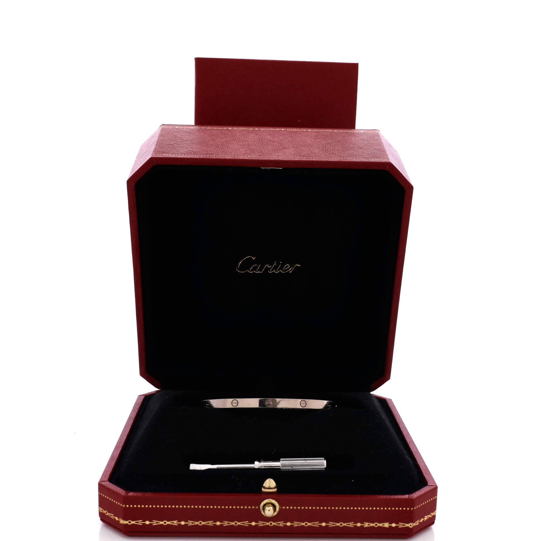 Love Bracelet 18K White Gold Small, Alternate, color, Metallic Gold