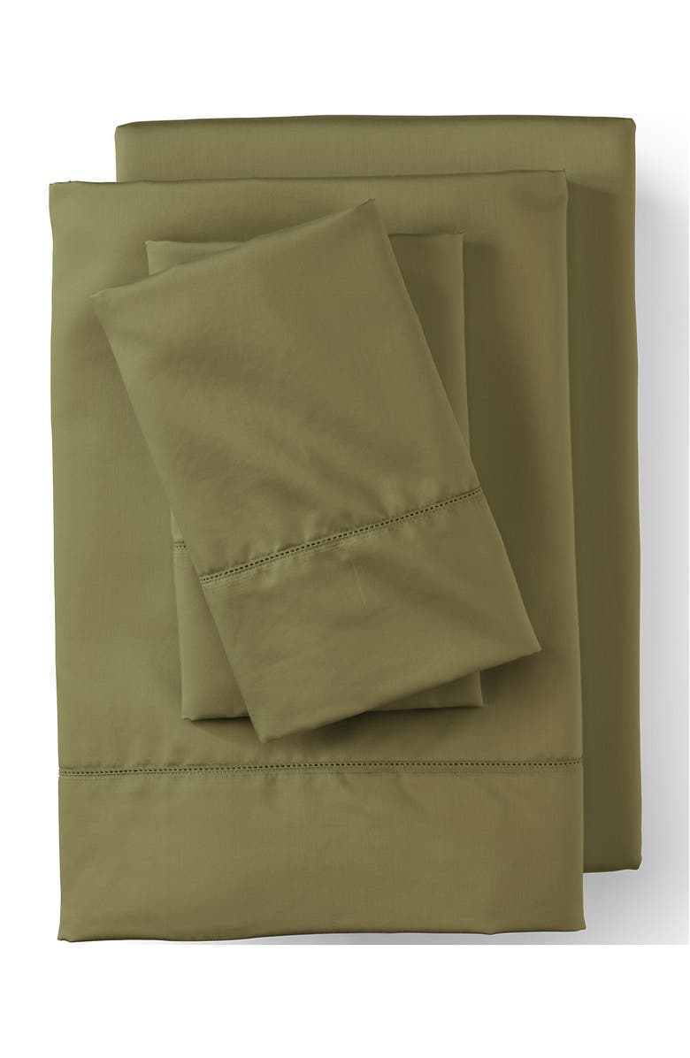 Lands' End 700 Thread Count Luxe Sateen Egyptian Cotton No Iron Bed Pillowcases, Main, color, Simply Olive