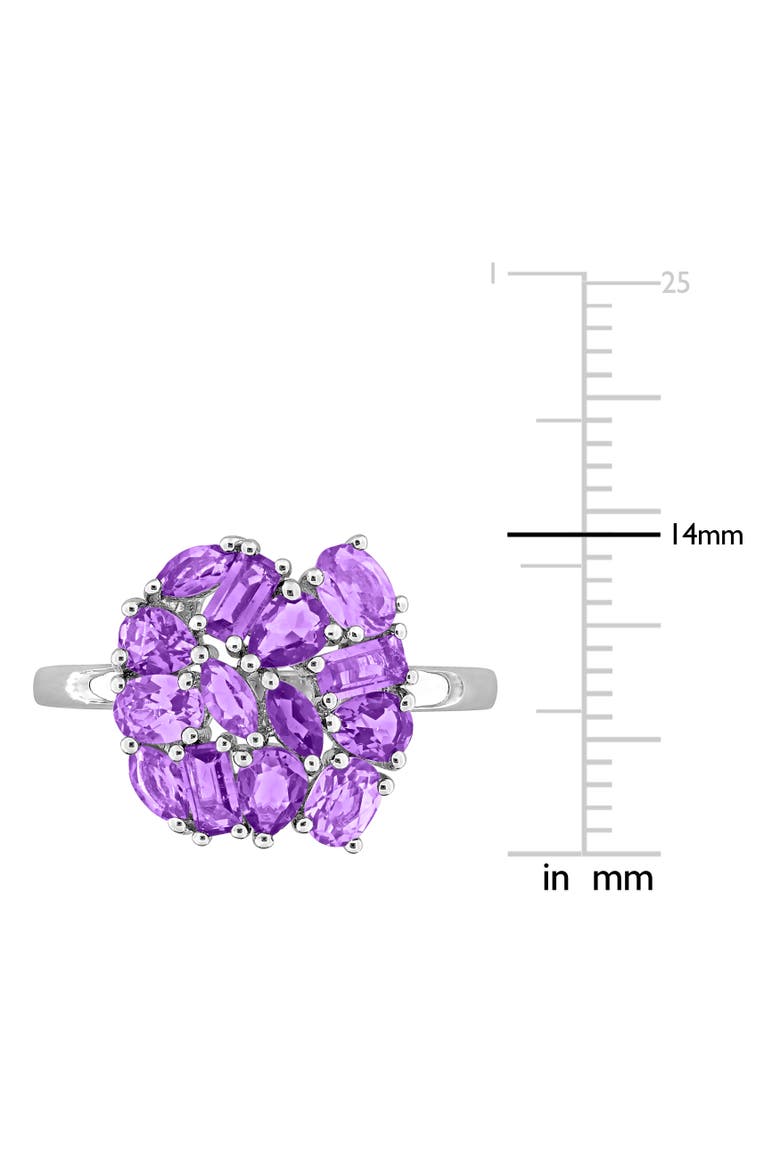 Amethyst Cluster Cocktail Ring Sterling Silver, Alternate, color, Amethyst