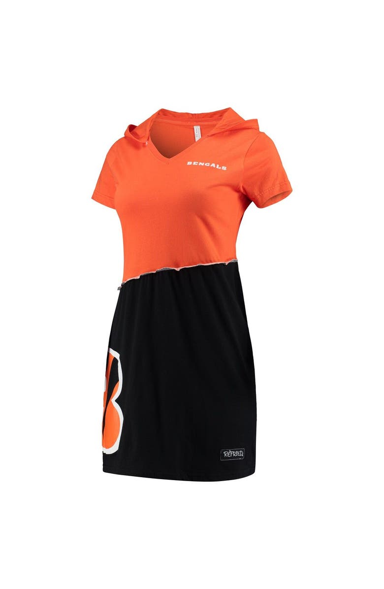 REFRIED APPAREL Women's Refried Apparel Orange/Black Cincinnati Bengals Sustainable Hooded Mini Dress, Alternate, color, Orange