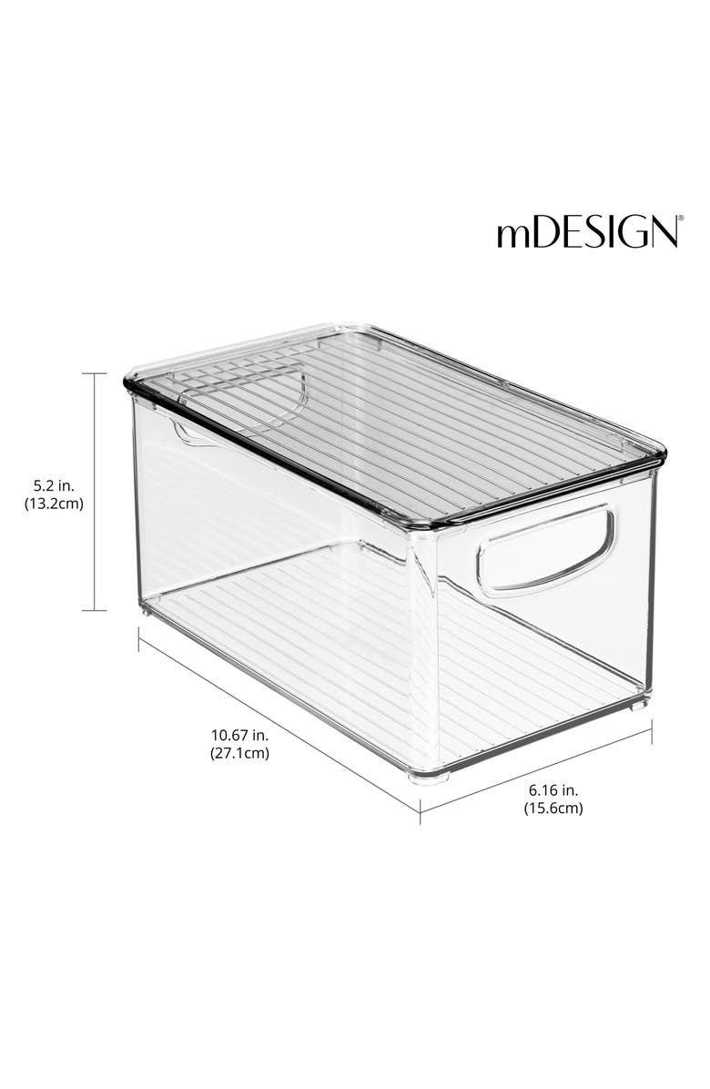 mDesign Plastic Deep Kitchen Storage Bin Box, Lid/Handles, 6 Pack, USA Made, Alternate, color, 