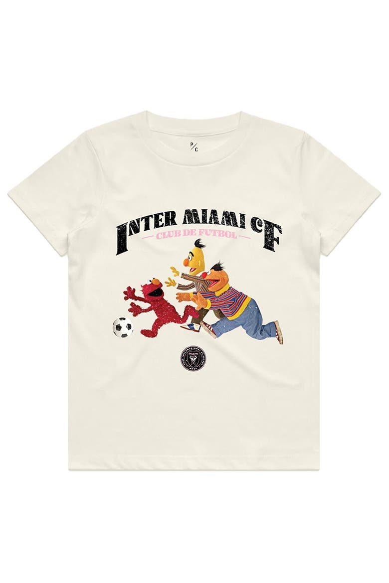 Youth Peace Collective x Sesame Street Cream Inter Miami CF Photorealistic T-Shirt, Alternate, color, Cream