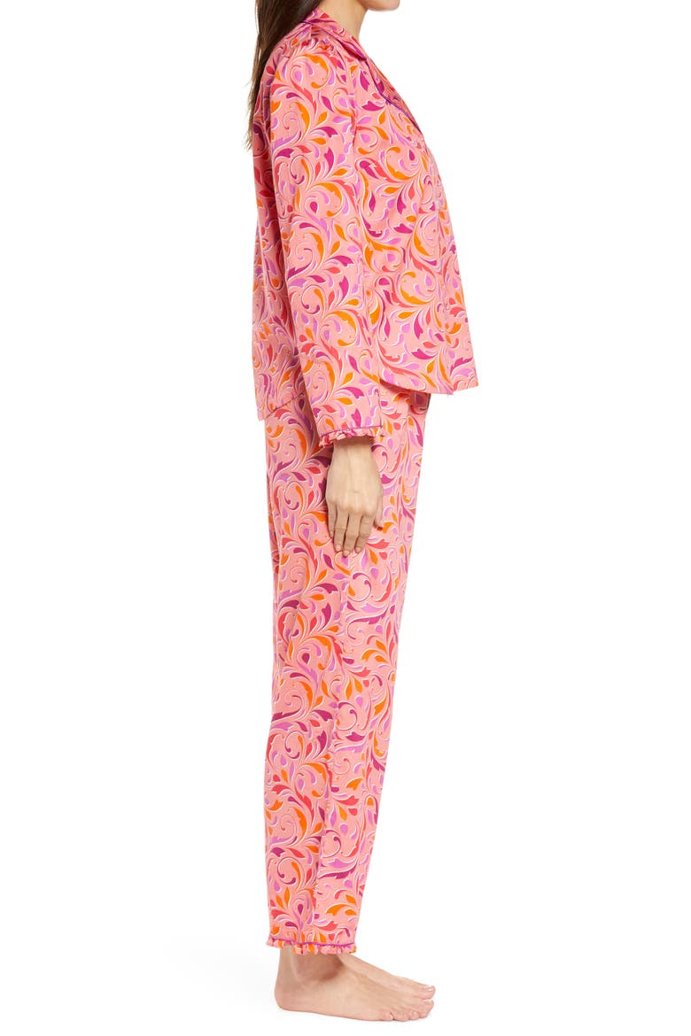 Women's Marilyn Print Crop Organic Cotton Pajamas, Alternate, color, TROPICAL SCROLLS PRINT