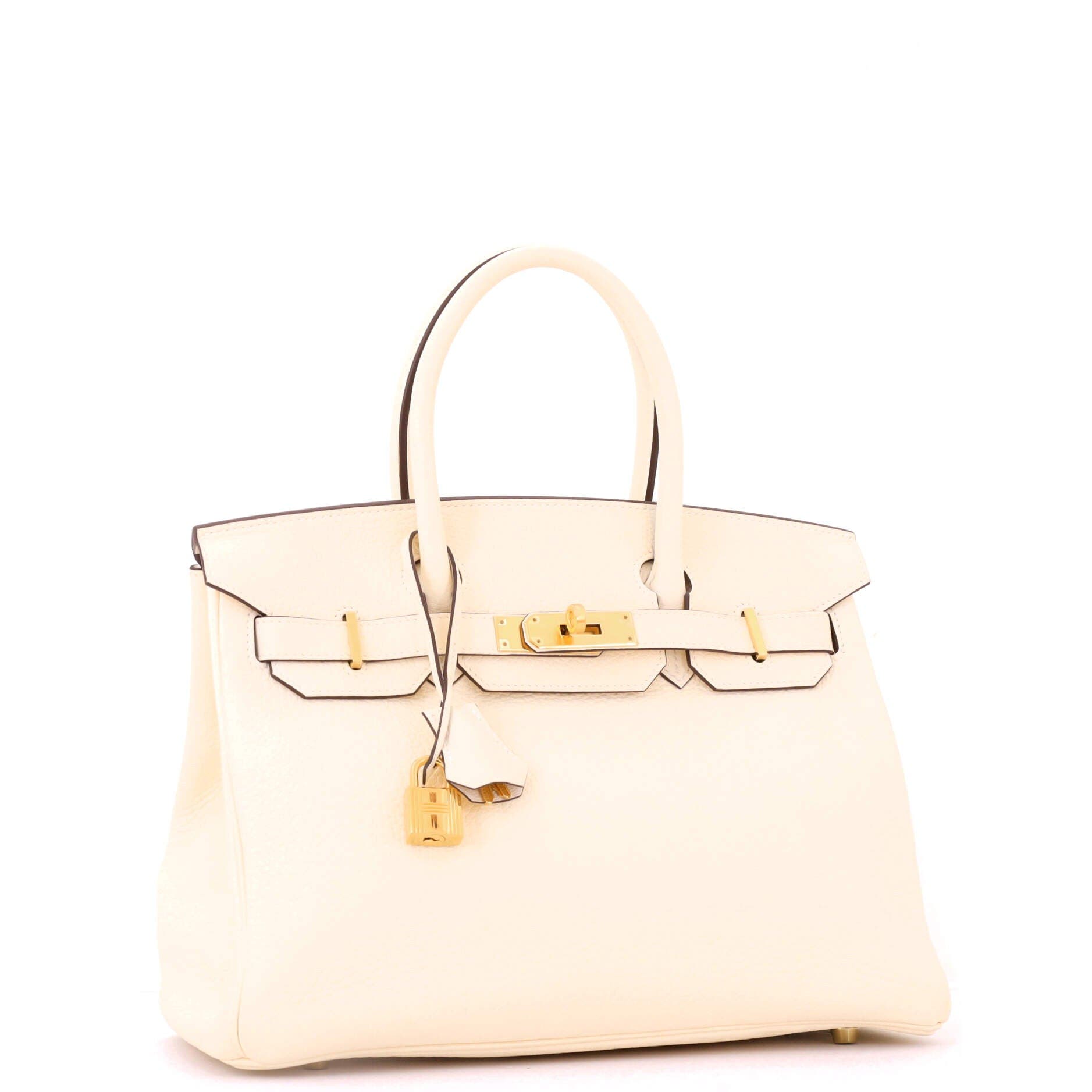 Pre-Owned Hermes Birkin Handbag Light Clemence with Gold Hardware 30, Alternate, color, Nata