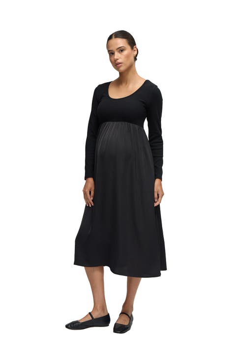 Mix Media Midi Maternity Dress