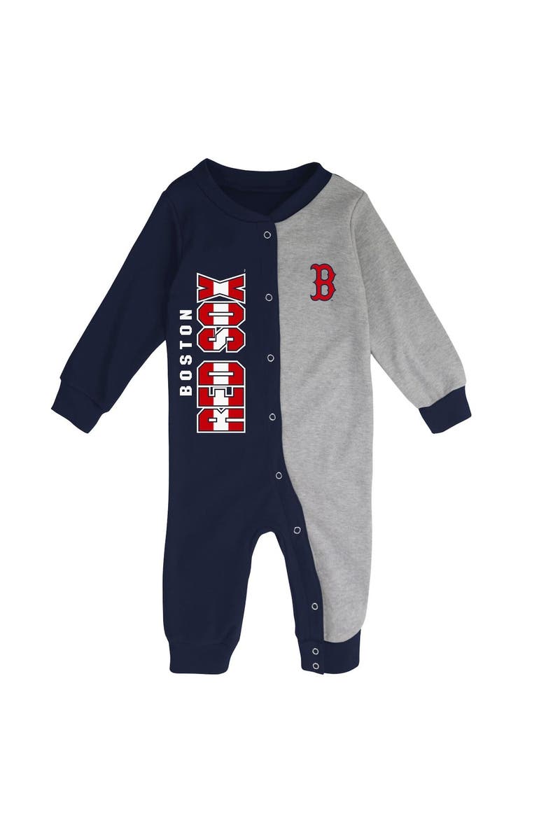 Outerstuff Infant Navy/Heather Gray Boston Red Sox Halftime Sleeper, Alternate, color,