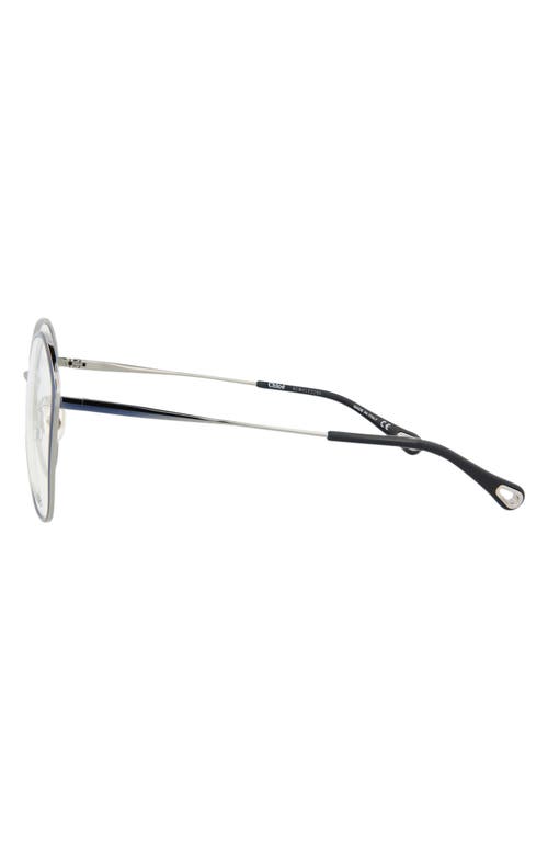 Chloé Round-frame Metal Optical Frames In Blue Blue Transparent