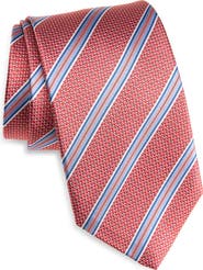 David Donahue Stripe Silk Jacquard Tie