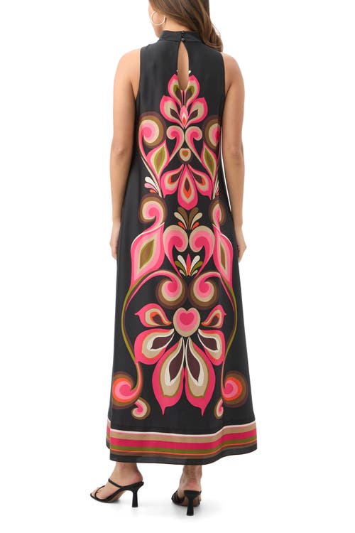 Trina Turk Loveage Printed Mock Neck Maxi Dress In Multi