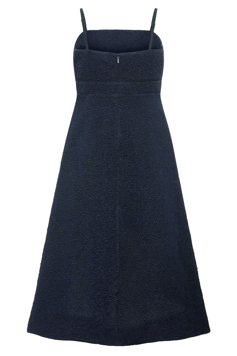 Tess Jacquard High-Low Maxi Cocktail Dress, Alternate, color, NAVY