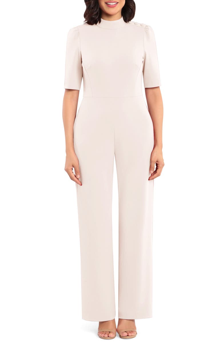Donna Morgan Mock Neck Short Sleeve Jumpsuit, Main, color,