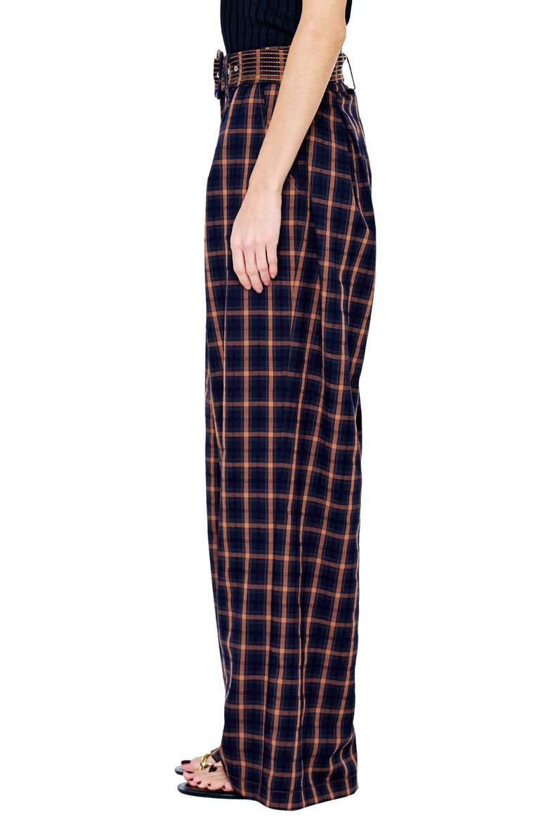 Sydney High Waist Wide Leg Pants, Alternate, color, NAVY/ BROWN MULTI