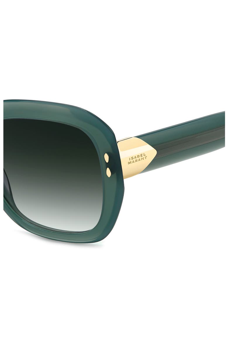 55mm Rectangular Sunglasses, Alternate, color, GREEN/ GREEN SHADED