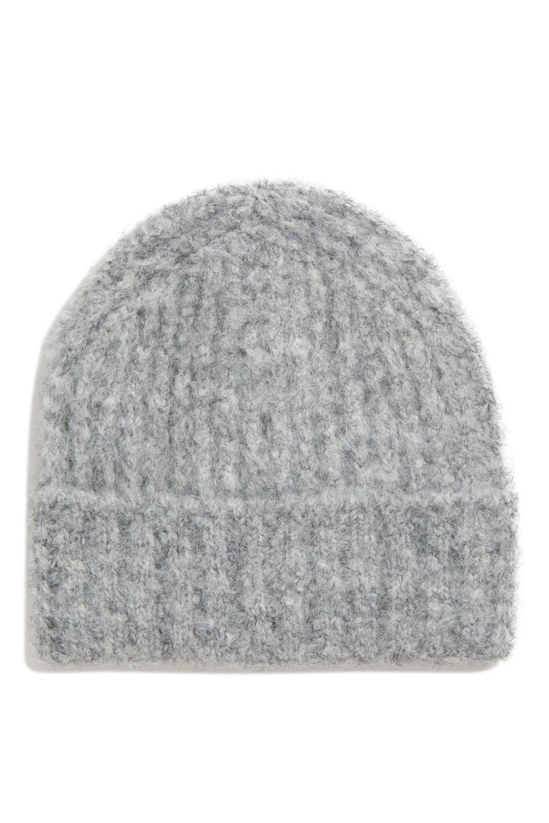 Brushed Bouclé Beanie, Main, color, GREY