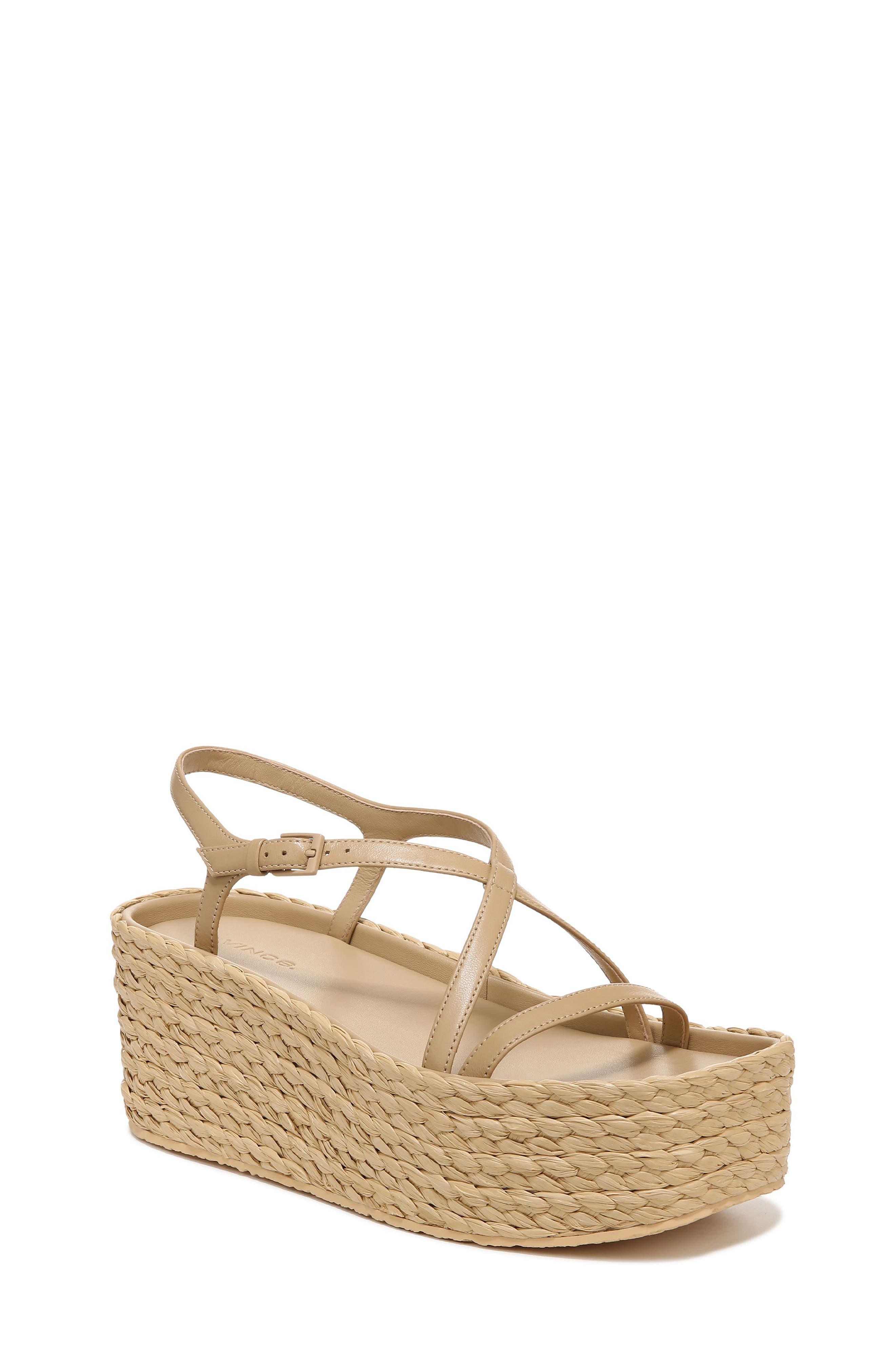 Vince Maxine Raffia Platform Strappy Sandal, Main, color, 