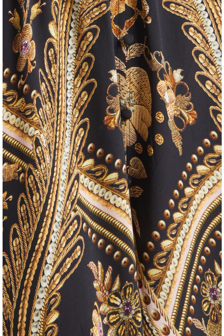 Taurus Rising Long Sleeve Silk Maxi Dress, Alternate, color, TAURUS RISING