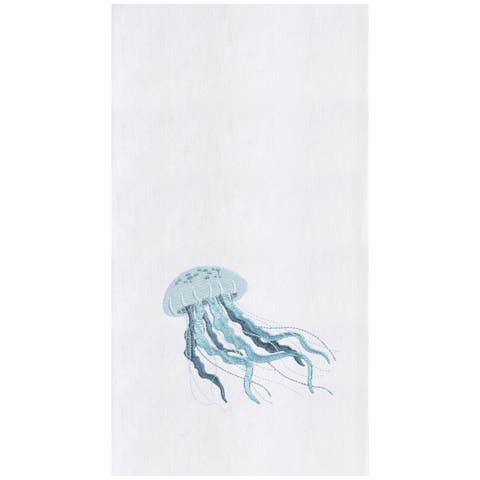 Sea Glass Jellyfish Kitchen and Bathroom Embroidered Hand Towel