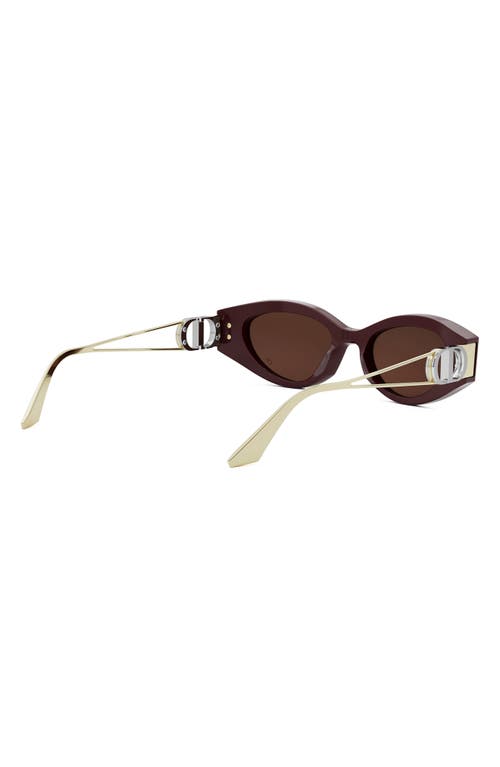 Dior 30montaigne B6i 51mm Oval Sunglasses In Shiny Bordeaux/bordeaux