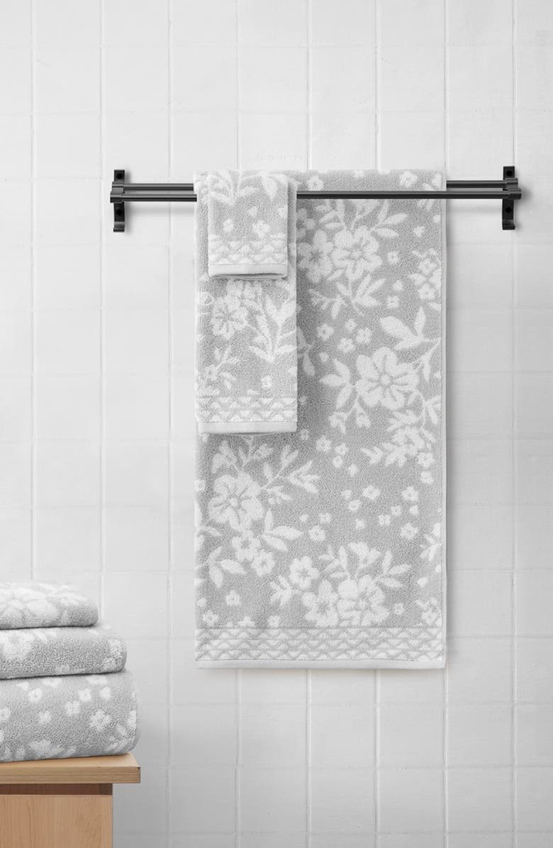 Lucky Brand Folk Floral 6-Piece Assorted Towels, Alternate, color, Glacier Grey